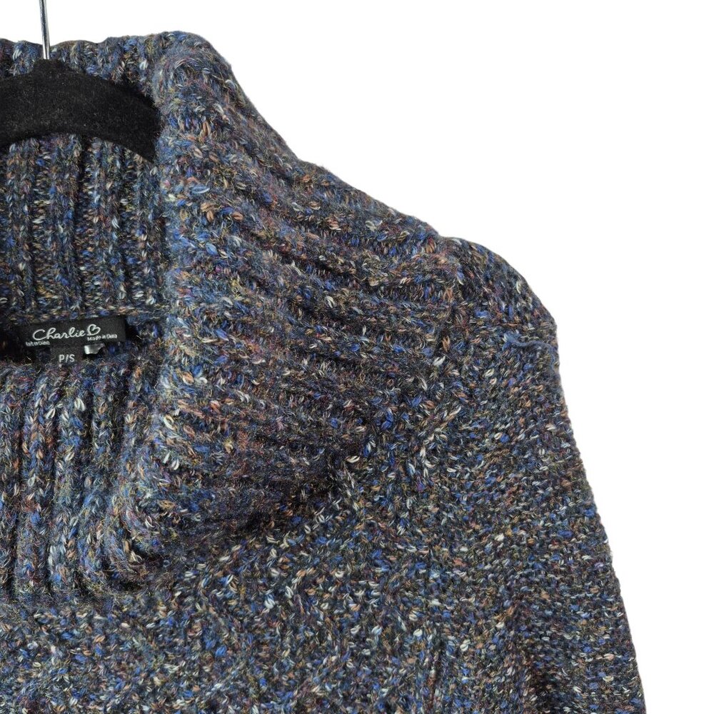 Charlie B Sweater Womens S Blue Pullover Long Sleeve Knit Top Wool Blend Casual - Picture 7 of 7